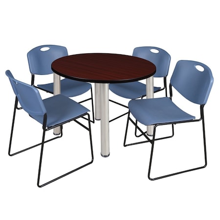 Regency Kee Round Table & Chair Set, Wood, Metal, Polypropylene Top TB42RNDMHBPCM44BE